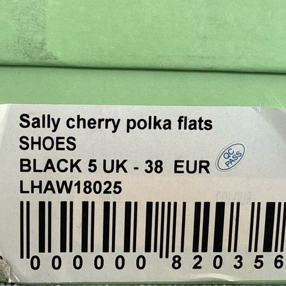 LULU HUN 50s Sally Cherry Polka Flats in Black - Picture 16 of 16